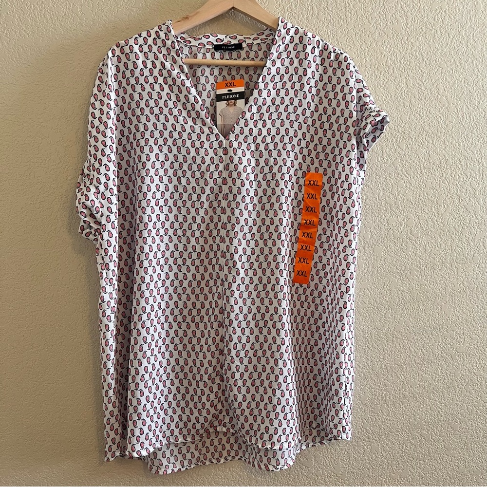 Pleione Dotted Balloon Blouse Size XXL NWT